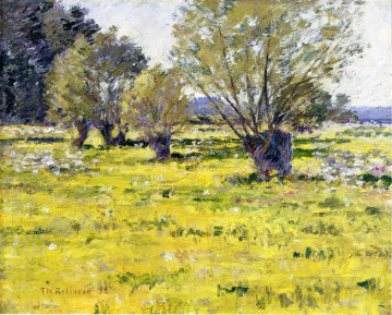  silvestres Pintura - Sauces y flores silvestres paisaje impresionista Theodore Robinson